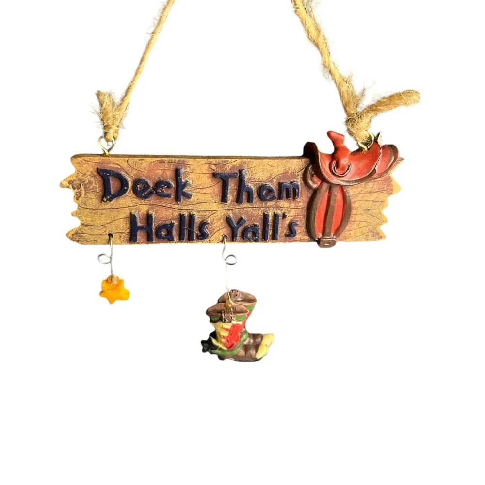Western Christmas tree Ornaments Cowboy Boot Cowgirl Country Rustic Lot 3